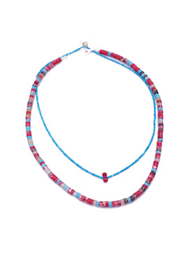 独立小众时髦彩色松石项链极细