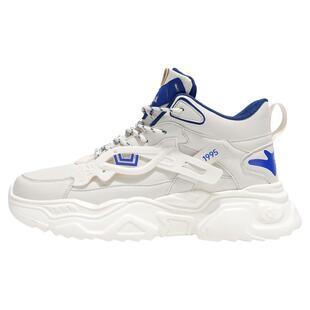 森马内增高7cm男鞋2026新款高帮小白鞋厚底休闲皮面运动潮鞋隐形