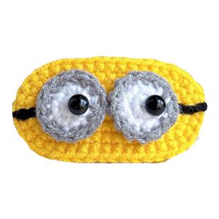 精品毛线钩织小黄人发夹儿童卡通边夹纯手工编织发饰钩针发卡