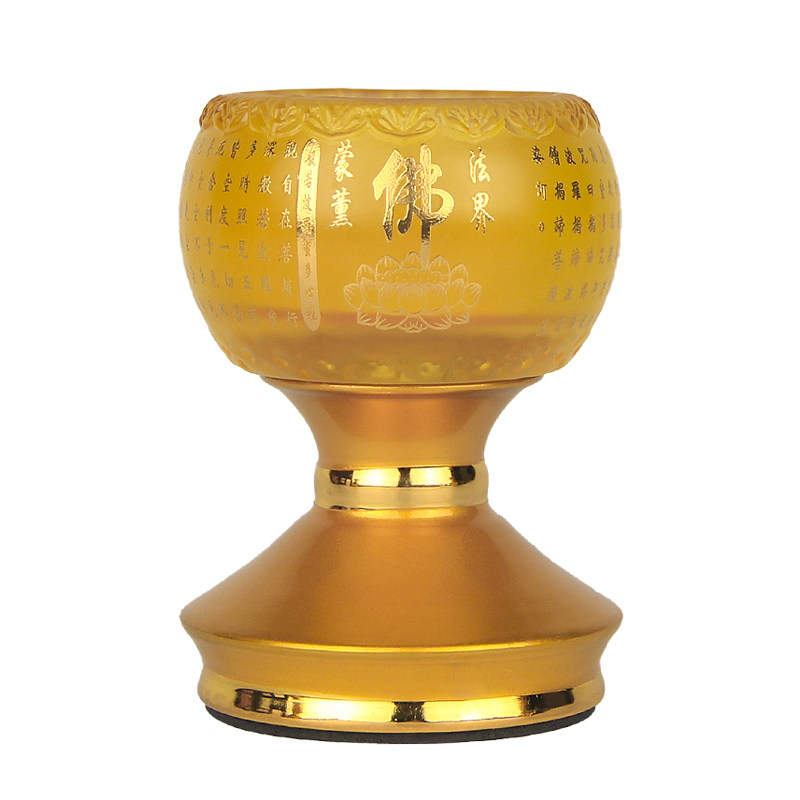 古法琉璃莲花烛座酥油佛具用品