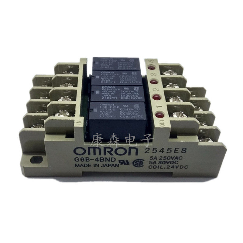欧姆龙G6B-1174P-FD-US-24VDC配G6B-4BND底座 终端继电器模块模组