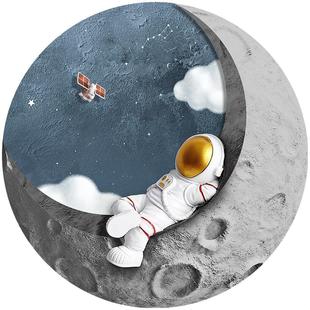 宇航员儿童房装饰画卡通创意男孩卧室床头挂画走廊过道LED灯画