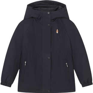 暇步士童装女童加绒三防风衣25秋冬新品大童户外儿童保暖加厚外套