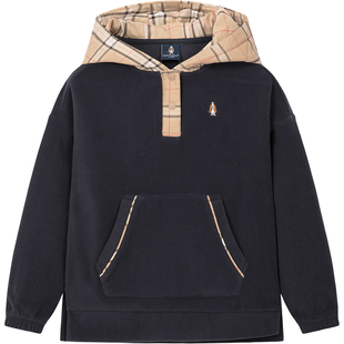 暇步士童装女童摇粒绒卫衣25秋冬新品宝宝套头卫衣儿童保暖厚上衣