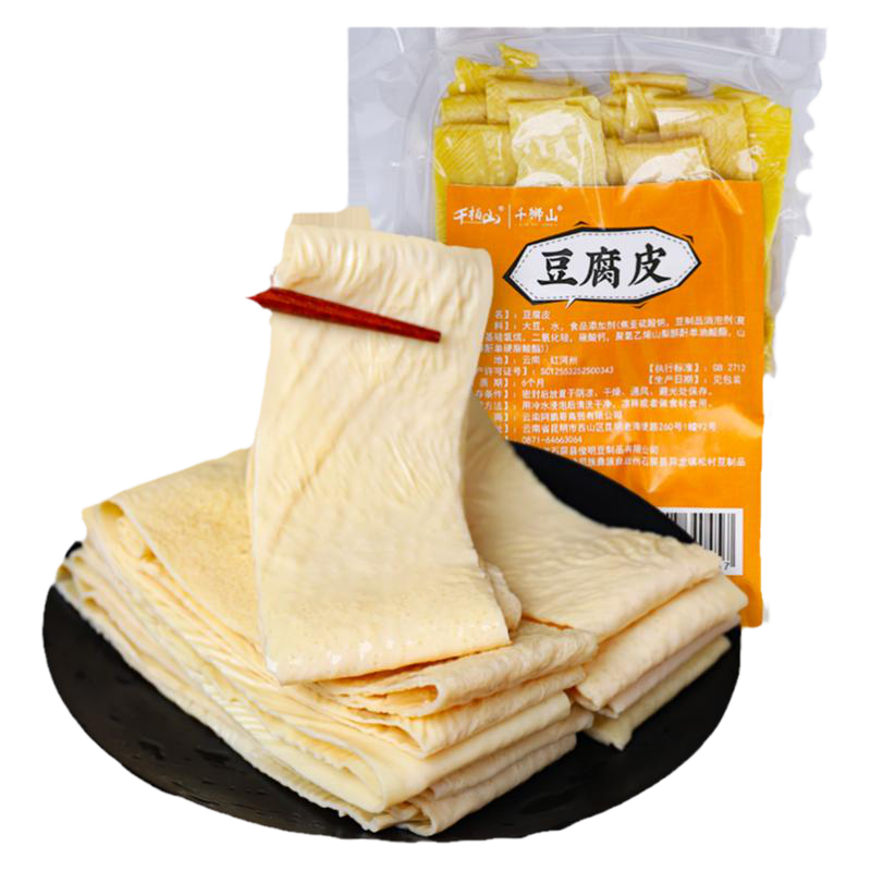豆腐皮云南石屏手工豆腐皮干货豆腐皮腐竹丝商用火锅凉拌卤菜食材