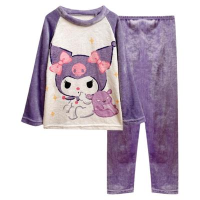 库洛米法兰绒女童睡衣秋冬家居服