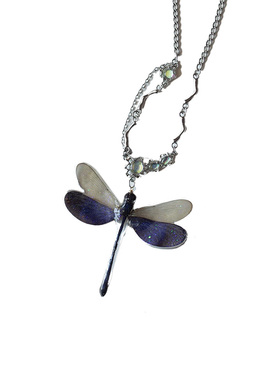 2024新款原创设计小众蜻蜓标本手作项链挂件轻奢小众锁骨链女生