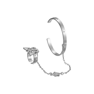 STUGAZIRosy Cuff Hand Chain蝴蝶链条手镯小众设计开口戒ins手环