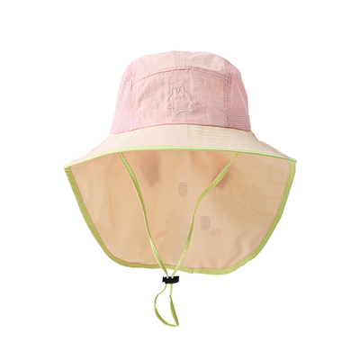 儿童防晒帽男宝女宝宝遮阳帽男童女童夏季薄款披肩帽夏款超萌可爱