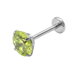 F136医用植入级钛合金苹果绿超闪耳钉气质款养耳洞耳骨钉女插针款