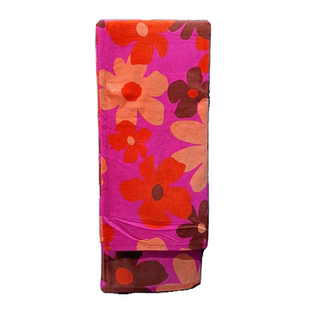 外贸纯棉割绒毛圈玫红色大花毛巾被 办公室休闲毯毛毯微瑕