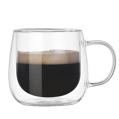 双层玻璃咖啡杯家用耐热带把水杯