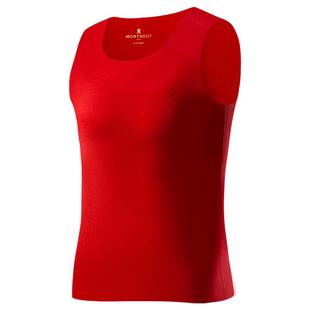 梦特娇羊绒蚕丝德绒保暖背心男士结婚大红色加绒上衣本命年内衣冬