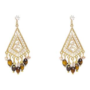 美拉德菱形耳环女士2026新款爆款高级感轻奢耳钉独特绝美耳坠耳饰