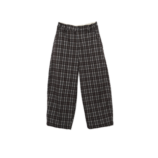 【丙火丁火】格纹加绒休闲裤女2025冬季新款高级感百搭直筒长裤子