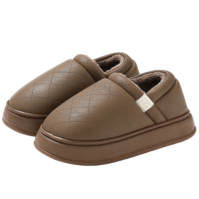 pu防水棉拖鞋男款冬包跟外穿棉鞋