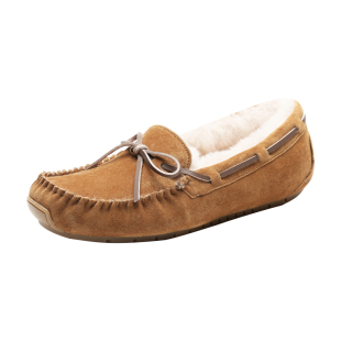 OZZEG2025新款女秋冬加绒豆豆鞋皮毛一体保暖棉鞋防踢防滑孕妇鞋