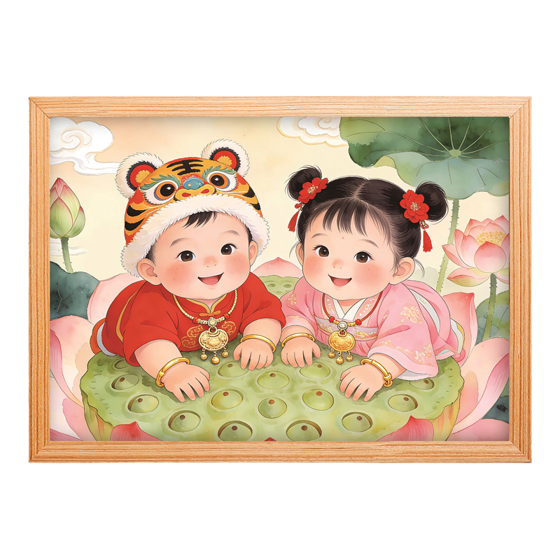 卧室床头备孕送子图画框木质相框
