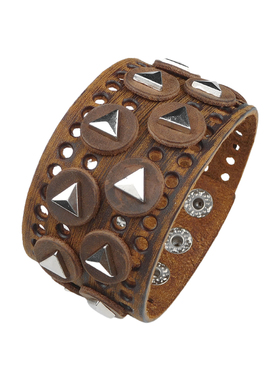 银色合金五角星小爱心咖啡棕色复古圆形垫片朋克手链饰品手镯手环