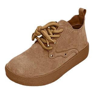 宽胖脚肥大码女鞋41-43码2024冬款真皮纯色百搭款高帮休闲鞋89-1