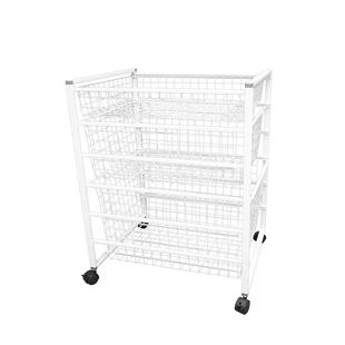 可移动金属组合式拉篮置物架多层落地网篮收纳架厨房衣橱柜置物架