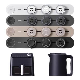 西门子轨道插座明装移动式排插滑轨餐边柜厨房电力带开关无线插座