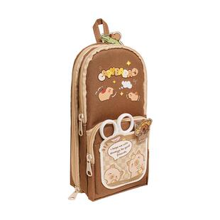 卡皮巴拉手提书包笔袋小学生高颜值ins风文具盒大容量耐脏女孩款一年级铅笔盒初中生女生2025新款爆款文具袋