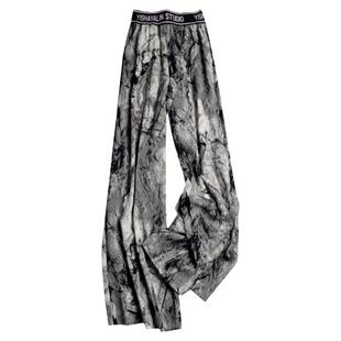 不规则水墨印花直筒阔腿裤女高腰休闲裤子女夏季新款女宽松显瘦潮