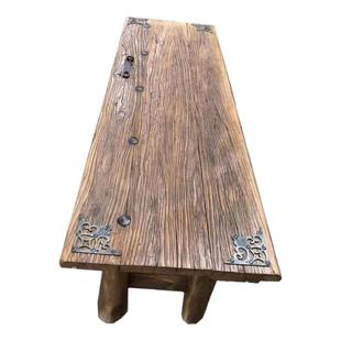 老榆木门板风化复古怀旧原木实木楼梯吧台禅意老茶桌茶台踏板定制