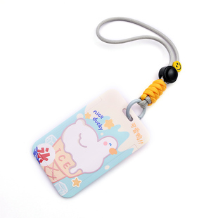 学生卡套带挂绳手腕防丢挽手钥匙链扣挂件八达通工牌卡套高级感