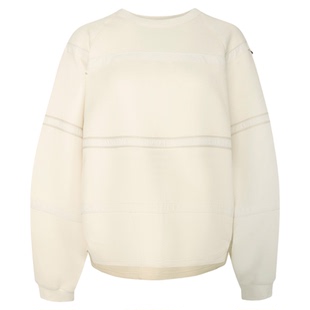 ALL BEINGS26SS春季新款米白材质拼接立体宽松廓形卫衣外套女