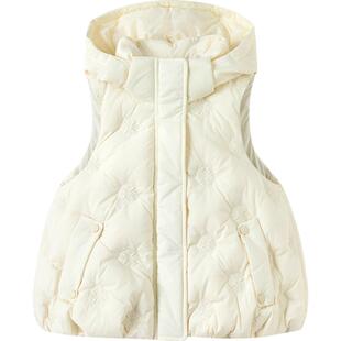 巴拉巴拉女童羽绒马甲中大童背心秋冬款童装儿童连帽外穿鹅绒坎肩