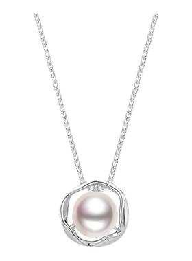 淡水珍珠s925侧身链女设计感项链