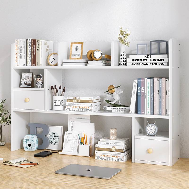桌面小书架简易办公桌上书柜学生宿舍多层子书桌上收纳置物架小型