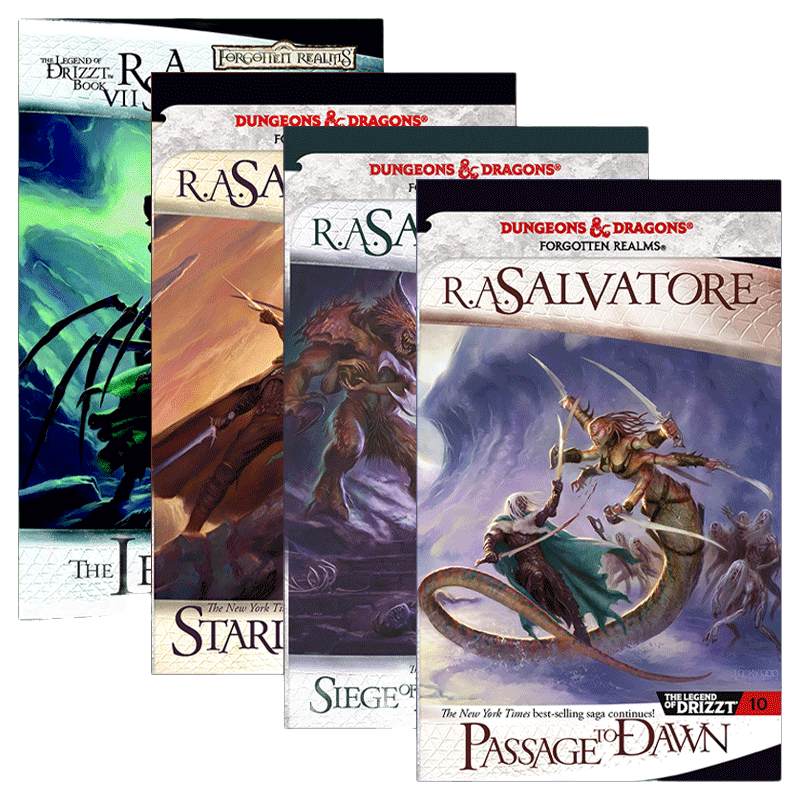 英文原版小说 The Legend of Drizzt Legacy of the Drow 龙与地下城 崔斯特传奇 精灵血脉系列4册 英文版 进口英语原版书籍