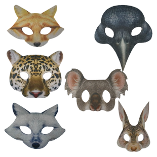 万圣节舞会派对表演面具COS动物面具头套兔子豹子老鹰面具狐狸狼