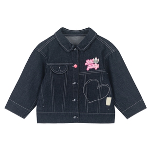 【商场同款】马拉丁×猫和老鼠联名外套秋女小童印花撞色牛仔外套