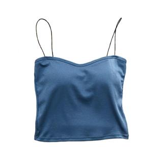 外穿细肩带小吊带背心带胸垫裹胸细带抹胸打底内衣女无钢圈文胸黑