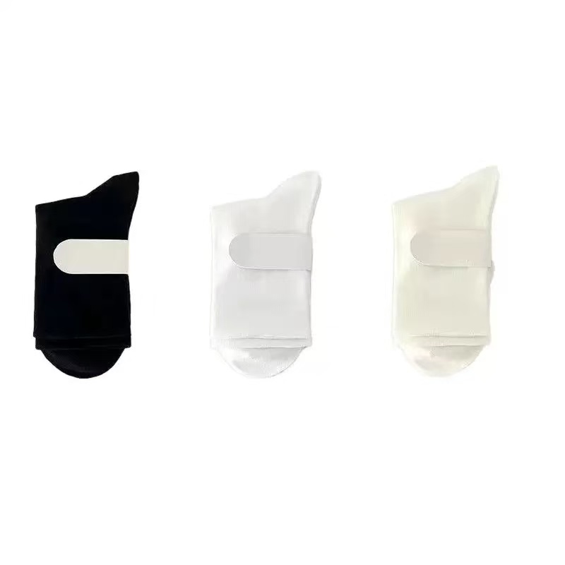 女生春秋款纯色袜百搭系可爱卡通学生运动堆堆袜子女中筒袜ins潮