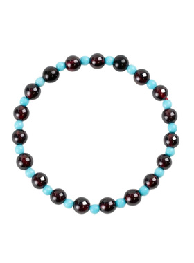 【勇气之源】石榴石蓝松石手串范李李平衡情绪活力手链水晶手链