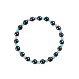 【勇气之源】石榴石蓝松石手串范李李平衡情绪活力手链水晶手链