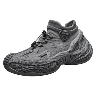 回力男鞋夏季运动增高防滑登山网面透气工作劳保厚底老爹袜子潮鞋