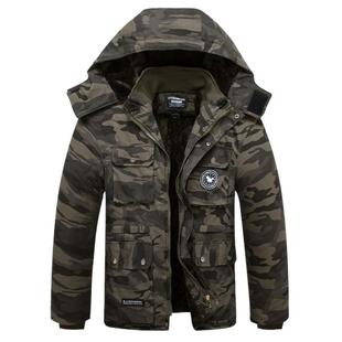 工作服棉衣套装男冬季加厚加绒防寒纯棉耐磨劳保迷彩棉袄军棉大衣