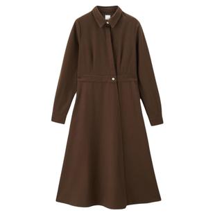 佐丹奴裙子女装磨毛斜门襟金属纽扣梭织连衣裙 05464711