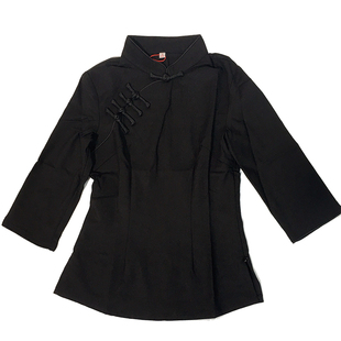 萱卉旗袍上衣中国风女装复古盘扣改良七分袖中式唐装茶艺师汉服