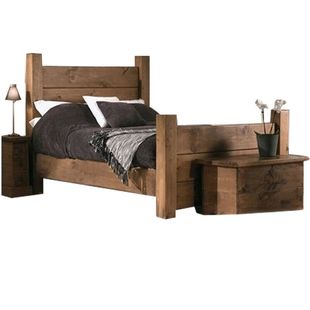 包邮美式乡村松木实木床单人床双人床复古床1米1.2米1.5米1.8米