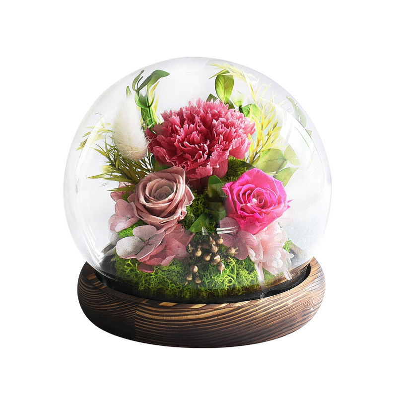 永生花水晶球真花摆件
