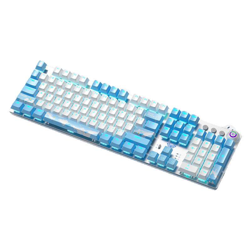 狼蛛F2088Air三模机械键盘无线蓝牙108键青茶红轴电竞游戏电脑