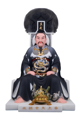 汉白玉真武大帝神像工艺摆件