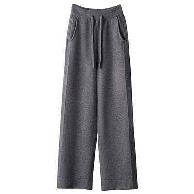 轻奢羊绒糯米直筒阔腿裤秋冬外穿